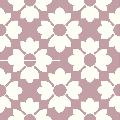 Floral Lilac Cement Tile